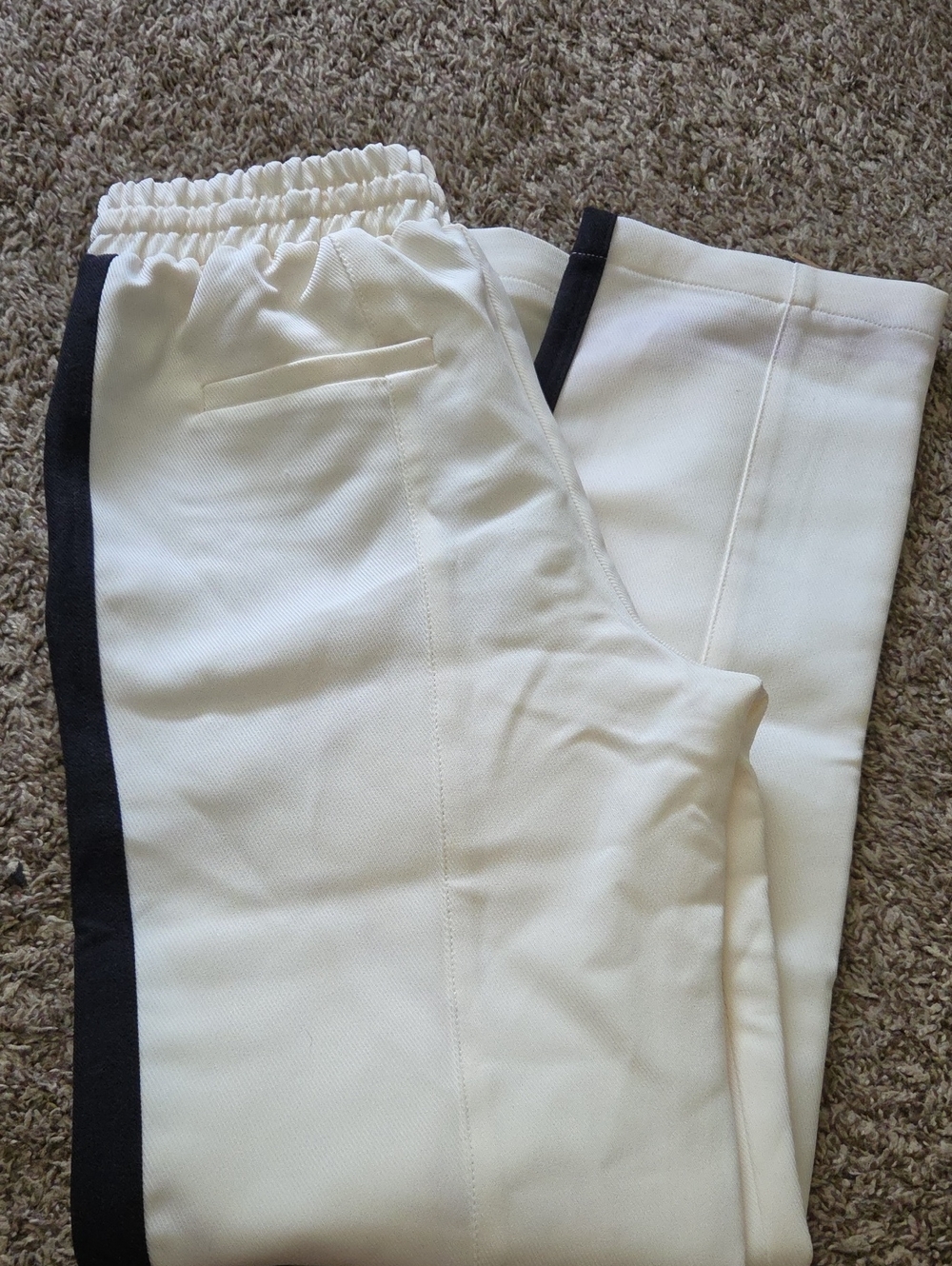 Current Air Cream Track Pants with Black Side Stripe Xs